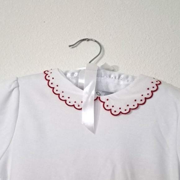 Edgehill Collection Girls Peter Pan Collar Short Sleeve Top & Gingham Shorts Set - Picture 2 of 4